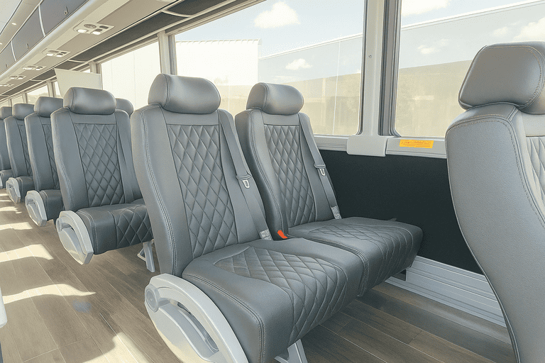 interior of Pawtucket Coach Bus Service charter bus