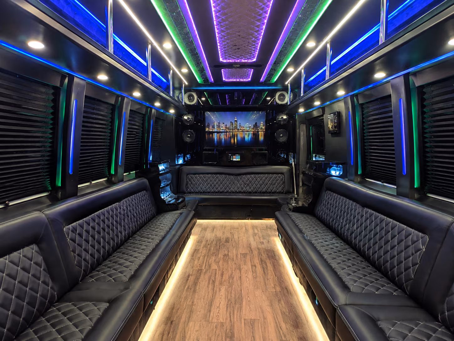 pawtucket 25 passenger party bus interior