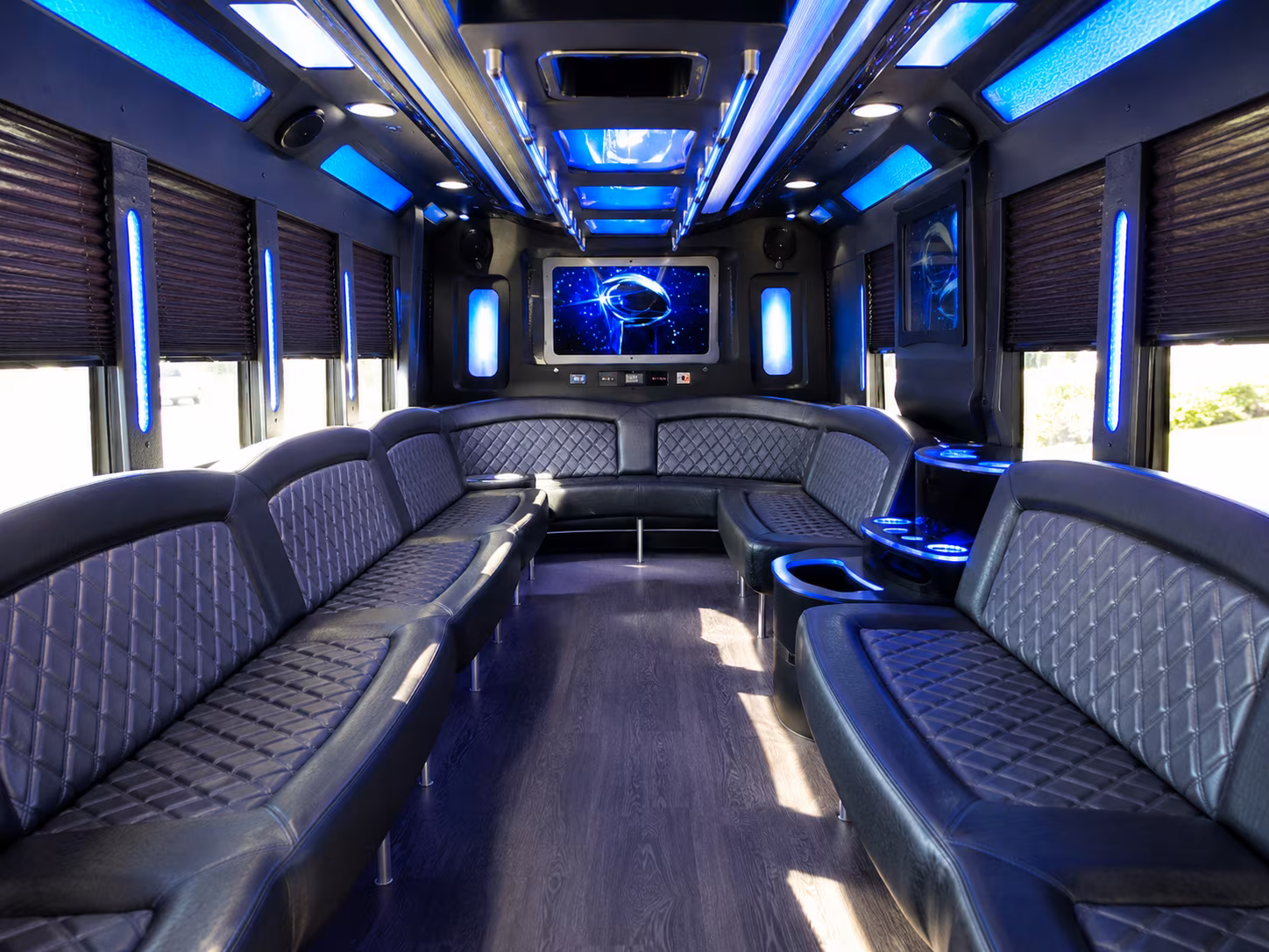 pawtucket 28 passenger party bus inside
