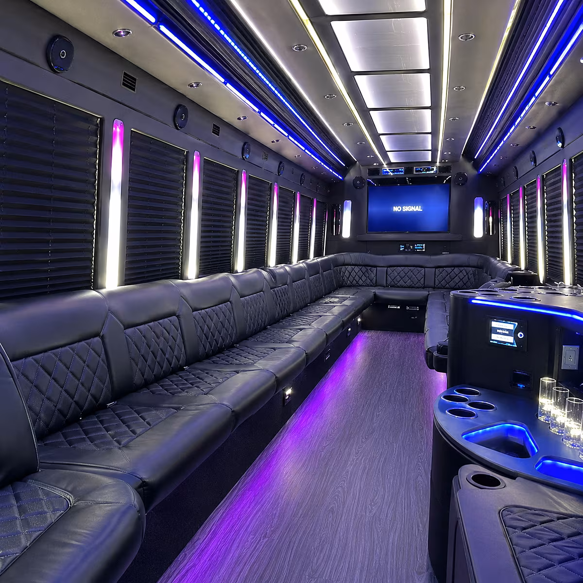 pawtucket 30 passenger party bus inside